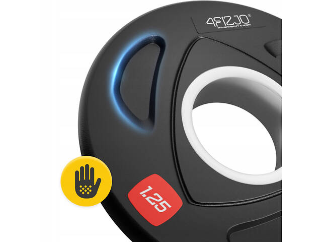 Диск олімпійський 4FIZJO 2 x 1.25 кг 51 мм металевий, прогумований Black (P-5905973401258) - Фото 3