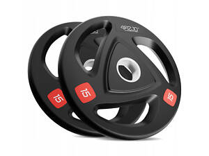 Диск олімпійський 4FIZJO 2 x 15 кг 51 мм металевий, прогумований Black (P-5905973401272)