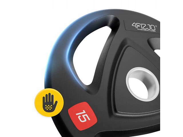 Диск олімпійський 4FIZJO 2 x 15 кг 51 мм металевий, прогумований Black (P-5905973401272) - Фото 2