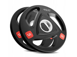 Диск олімпійський 4FIZJO 2 x 5 кг 51 мм металевий, прогумований Black (P-5905973401241)