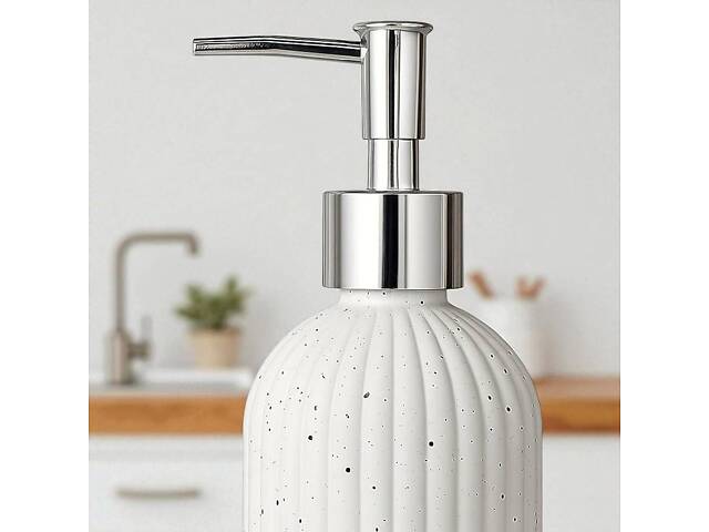Диспенсер скляний матовий для рідкого мила White 440 мл - Фото 2