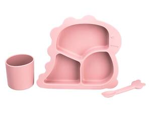 Детский набор силиконовой посуды 3 предмета Розовый HP34545P