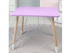Детский прямоугольный столик 46х60х45, стол для детской комнаты от 1 года, фиолетовый.