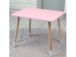 Детский прямоугольный столик 46х60х45, стол для детской комнаты, розовый.