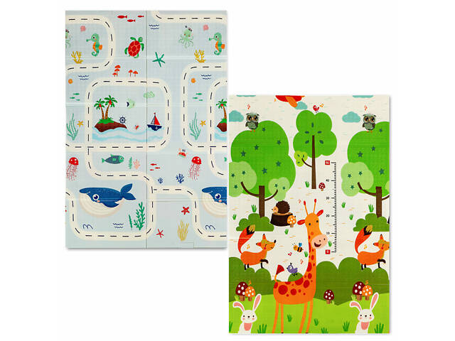 Дитячий складний термокилимок 117см х 177см х 8мм Океан-Зростомір (300) SW-00003030 - Фото 1