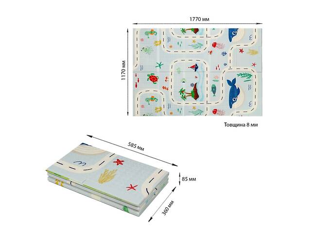 Дитячий складний термокилимок 117см х 177см х 8мм Океан-Зростомір (300) SW-00003030 - Фото 3
