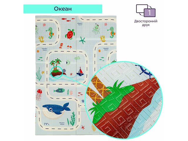 Дитячий складний термокилимок 117см х 177см х 8мм Океан-Зростомір (300) SW-00003030 - Фото 4