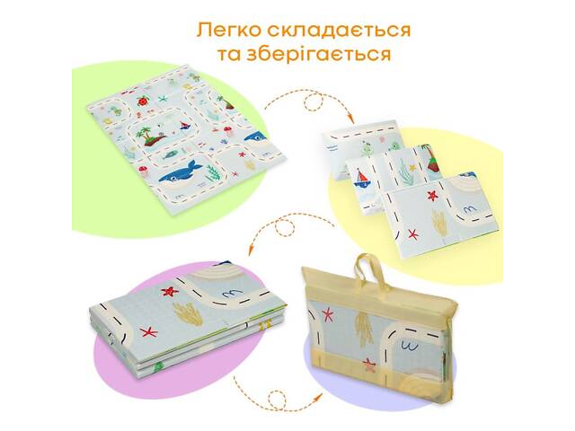 Дитячий складний термокилимок 117см х 177см х 8мм Океан-Зростомір (300) SW-00003030 - Фото 7