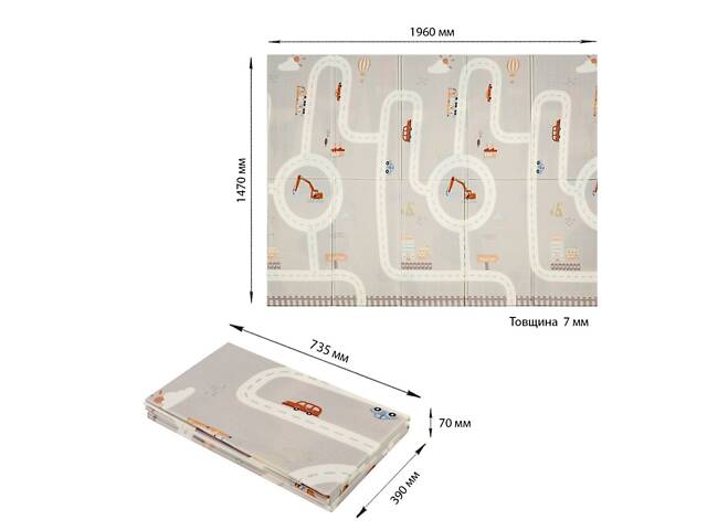Дитячий складний термокилимок 147cм х 196см х 7мм SW-00003035 - Фото 3