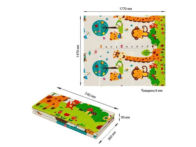 Дитячий складний термокилимок 147см х 177см х 8мм Лисички-Зростомір (303) SW-00003033 - Фото 3