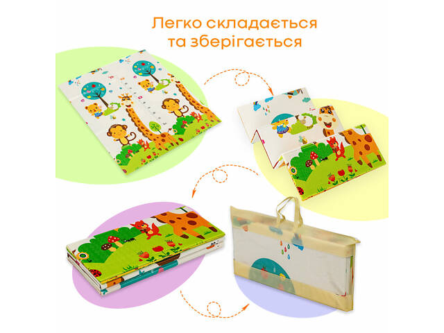 Дитячий складний термокилимок 147см х 177см х 8мм Лисички-Зростомір (303) SW-00003033 - Фото 7