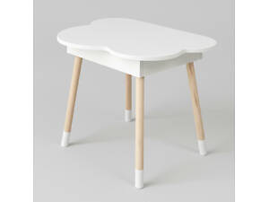 Детский стол облачко с нишей 54х68х50, столик трюмо с откидной крышкой, белый.