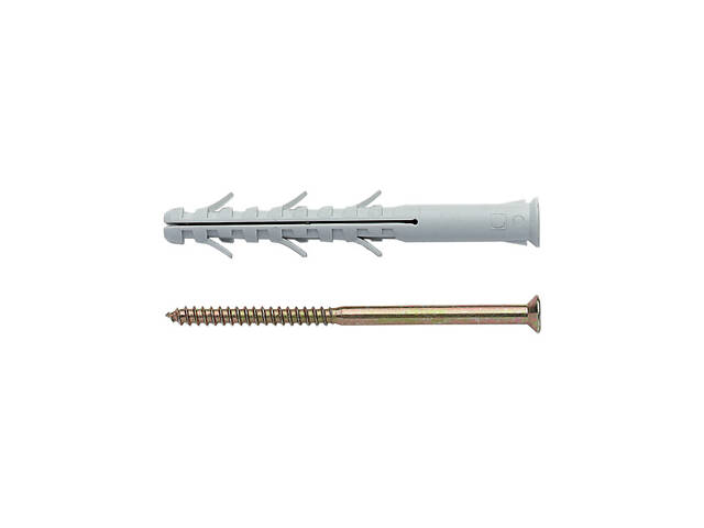 Дюбель 10х160 прижим 95мм нейлон з шурупом потайна головка цинк (50 шт.) [92A10000092A1X0A6E] APS-C Metalvis - Фото 1