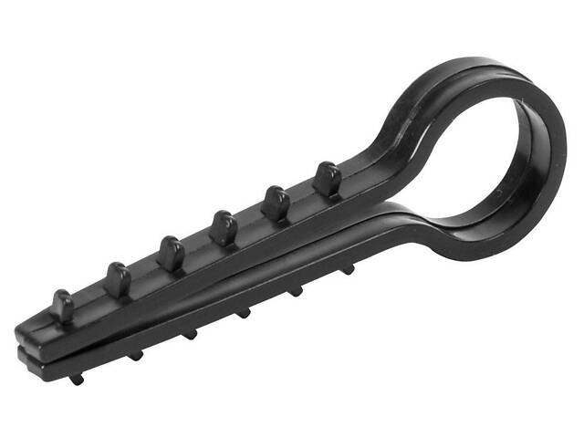 Дюбель-хомут Ø10 мм для круглого проводу ПВХ чорний (100шт.) [m0080029] E.NEXT e.metiz.dowel.fir.black.10 - Фото 1