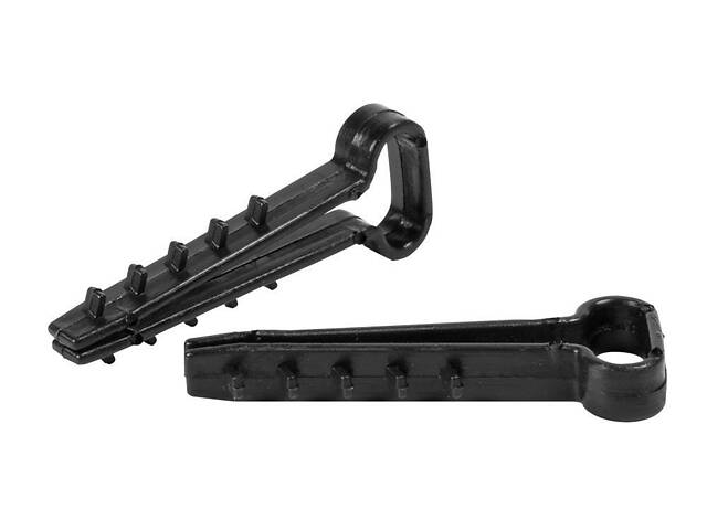 Дюбель-хомут 10x5 мм для плоского проводу ПВХ чорний (100шт.) [m0080035] E.NEXT e.metiz.dowel.flat.fir.black.10 - Фото 3