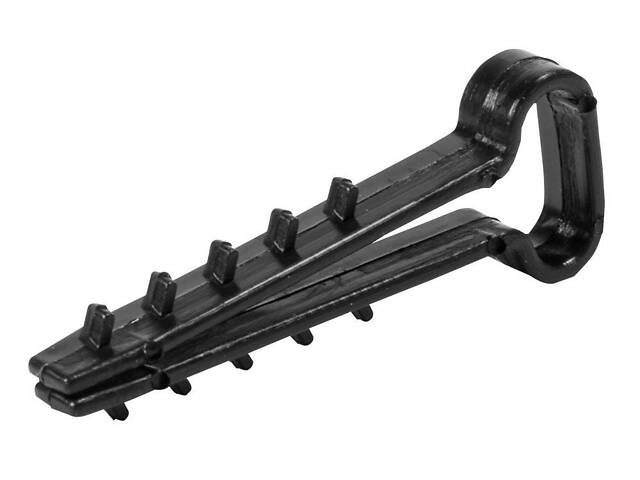 Дюбель-хомут 12x5 мм для плоского проводу ПВХ чорний (100шт.) [m0080036] E.NEXT e.metiz.dowel.flat.fir.black.12 - Фото 1