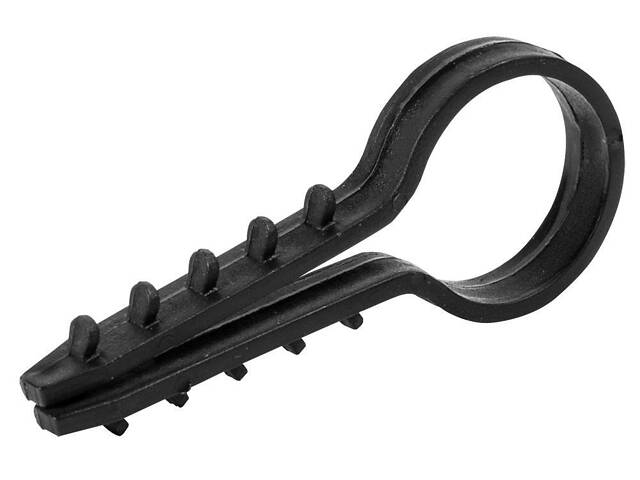 Дюбель-хомут Ø20 мм для круглого проводу ПВХ чорний (50шт.) [m0080032] E.NEXT e.metiz.dowel.fir.black.20 - Фото 1