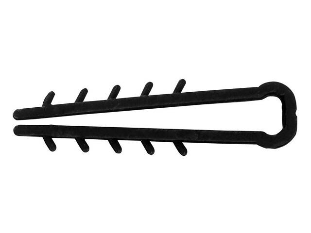 Дюбель-хомут 6x5 мм для плоского проводу ПВХ чорний (100шт.) [m0080038] E.NEXT e.metiz.dowel.flat.fir.black.6 - Фото 2