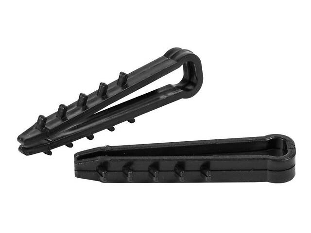 Дюбель-хомут 6x5 мм для плоского проводу ПВХ чорний (100шт.) [m0080038] E.NEXT e.metiz.dowel.flat.fir.black.6 - Фото 3