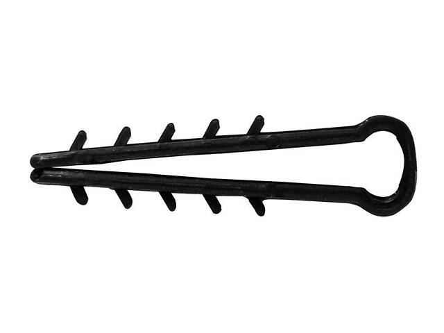 Дюбель-хомут 8x5 мм для плоского проводу ПВХ чорний (100шт.) [m0080039] E.NEXT e.metiz.dowel.flat.fir.black.8 - Фото 2