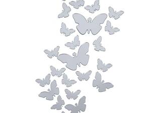 Дзеркальний декор акриловий самоклеючий Метелики срібло,25шт (D) SW-00002521 love-shopping