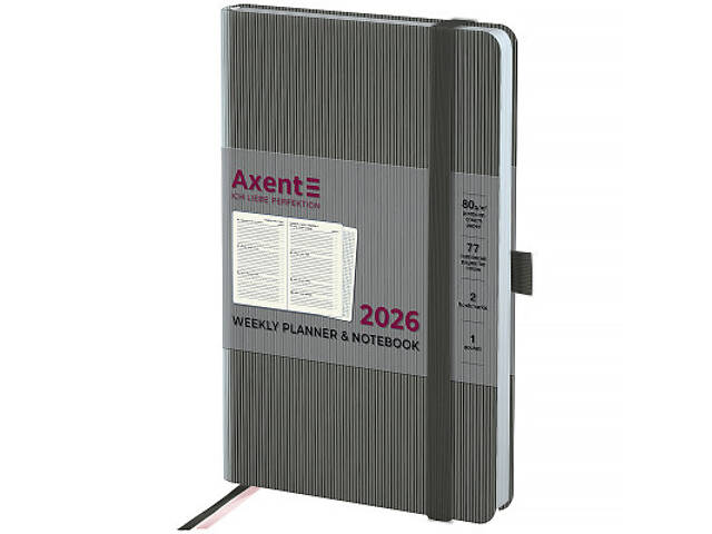 Щотижневик Axent датований 2026 Partner Lines 125х195, сірий (8515-26-03-A) - Фото 1