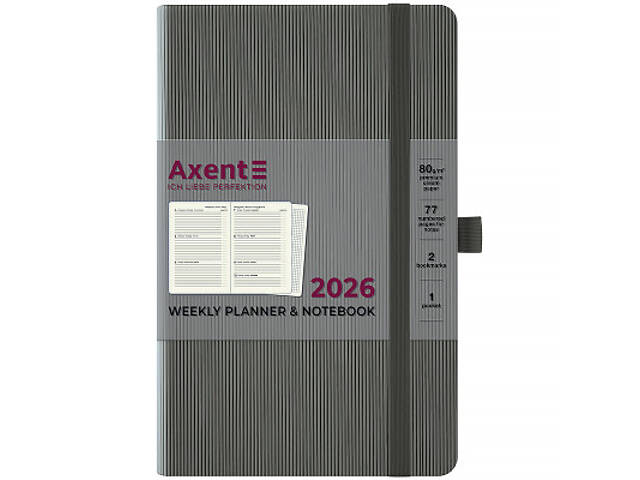 Щотижневик Axent датований 2026 Partner Lines 125х195, сірий (8515-26-03-A) - Фото 2