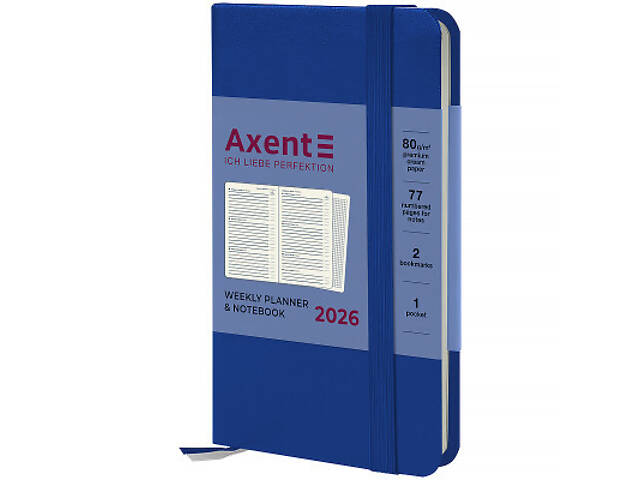 Щотижневик Axent датований 2026 Pocket Strong 90х150, класичний синій (8508-26-38-A) - Фото 1