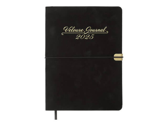 Щотижневик Buromax датований 2025 VELOUR, А5 чорний (BM.2134-01) - Фото 1