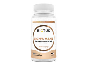 Ежовик гребенчатый, Lion's Mane, Biotus, 1000 мг, 60 капсул
