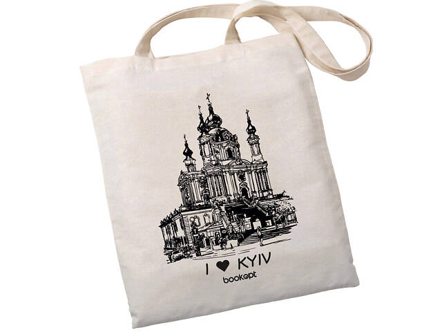 Екошопер BookOpt BK4016 I Love Kyiv бежевий - Фото 1
