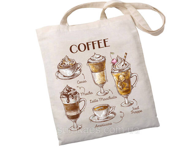 Екошопер BookOpt BK4067 'But first Coffee' бежевий - Фото 1