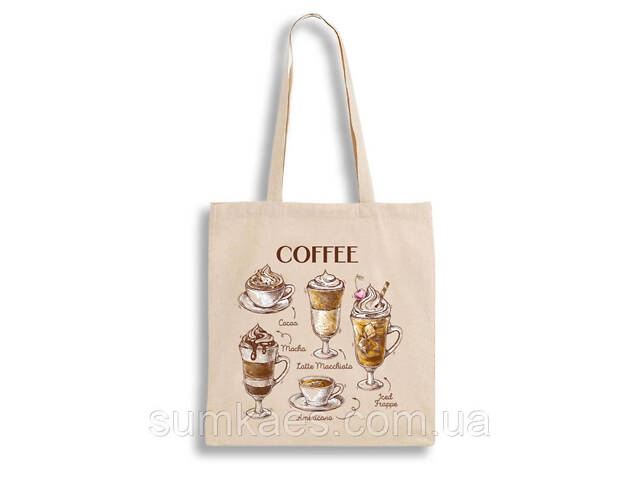 Екошопер BookOpt BK4067 'But first Coffee' бежевий - Фото 2