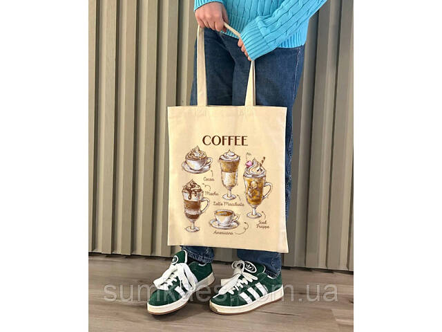 Екошопер BookOpt BK4067 'But first Coffee' бежевий - Фото 3