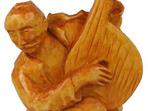 Эксклюзивная статуэтка ручной работы из дерева Cossack Козак Бандурист Бежевый (NA2001-1)