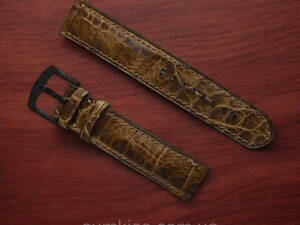 Ексклюзивний шкіряний ремінець для чоловічого годинника коричневий рептилія