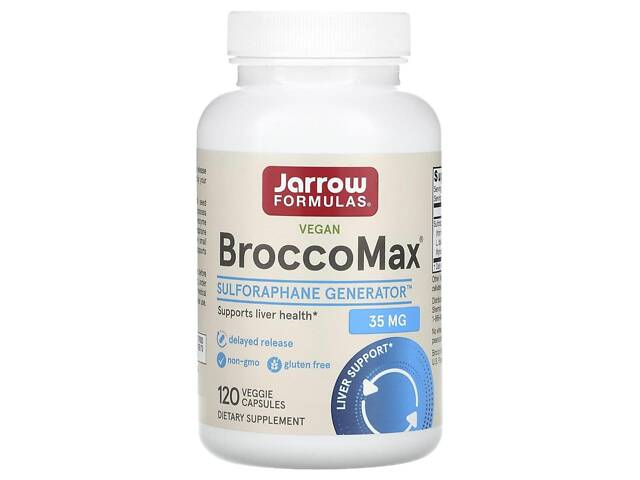 Экстракт брокколи, BroccoMax, Jarrow Formulas, 120 растительных капсул с отсроченным высвобождением Экстракт брокколи, BroccoMax, Jarrow Formulas, 120 растительных капсул с отсроченным высвобождением