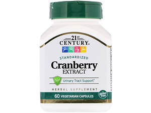 Экстракт клюквы, Cranberry, 21st Century, стандартизированный, 60 капсул