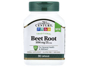 Екстракт кореня буряка 21st Century Beet Root, 90 Capsules (500 mg per Capsule)