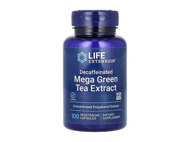 Екстракт зеленого чаю Life Extension Decaffeinated Mega Green Tea Extract 100 vcaps (1086-2023-10-5200) - Фото 1