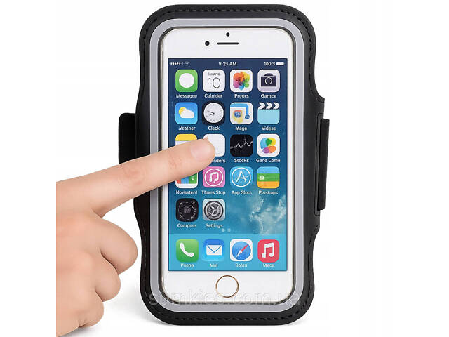 Еластична сумка для бігу на руку AFF чорна - Фото 2