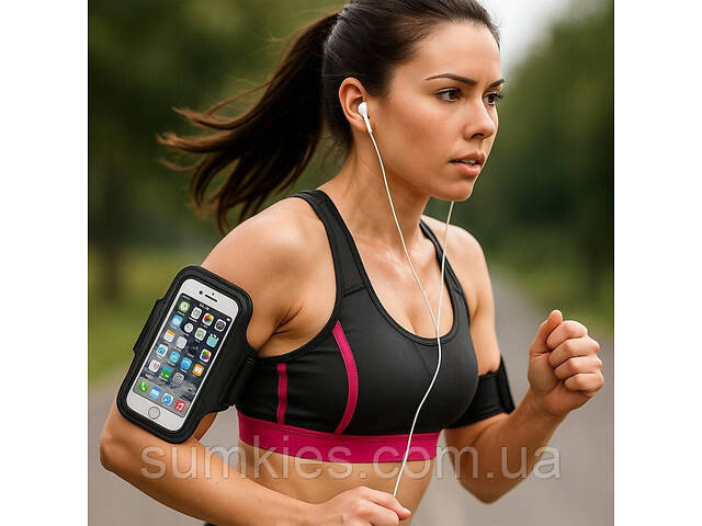 Еластична сумка для бігу на руку AFF чорна - Фото 5