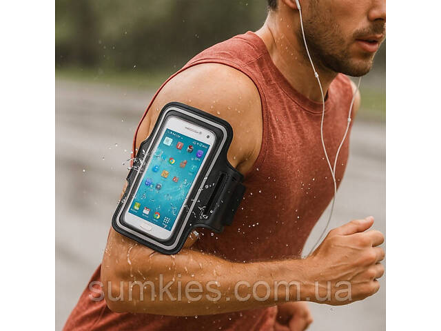 Еластична сумка для бігу на руку AFF чорна - Фото 6