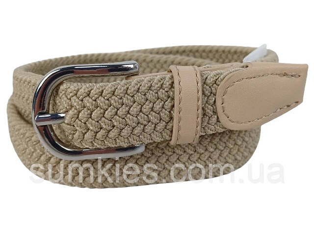 Еластичний жіночий ремінь гумка Isa-Traesko бежевий - Фото 1