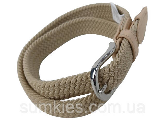 Еластичний жіночий ремінь гумка Isa-Traesko бежевий - Фото 2