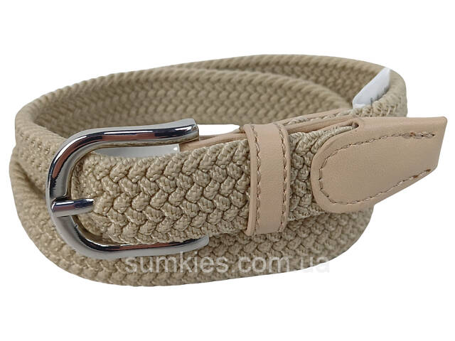 Еластичний жіночий ремінь гумка Isa-Traesko бежевий - Фото 4