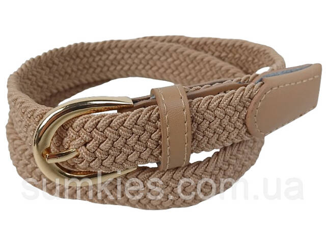 Еластичний жіночий ремінь гумка Isa-Traesko світло-коричневий - Фото 2