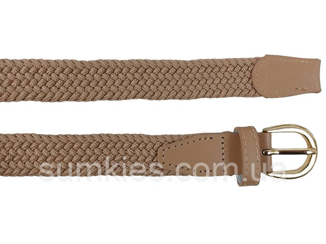 Еластичний жіночий ремінь гумка Isa-Traesko світло-коричневий - Фото 3