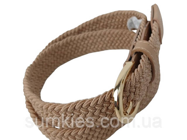 Еластичний жіночий ремінь гумка Isa-Traesko світло-коричневий - Фото 5