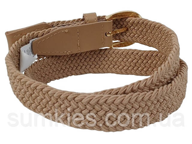 Еластичний жіночий ремінь гумка Isa-Traesko світло-коричневий - Фото 6